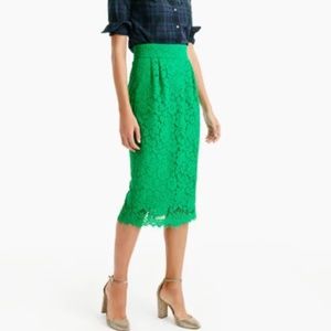 JCrew Pintucked pencil skirt in lace